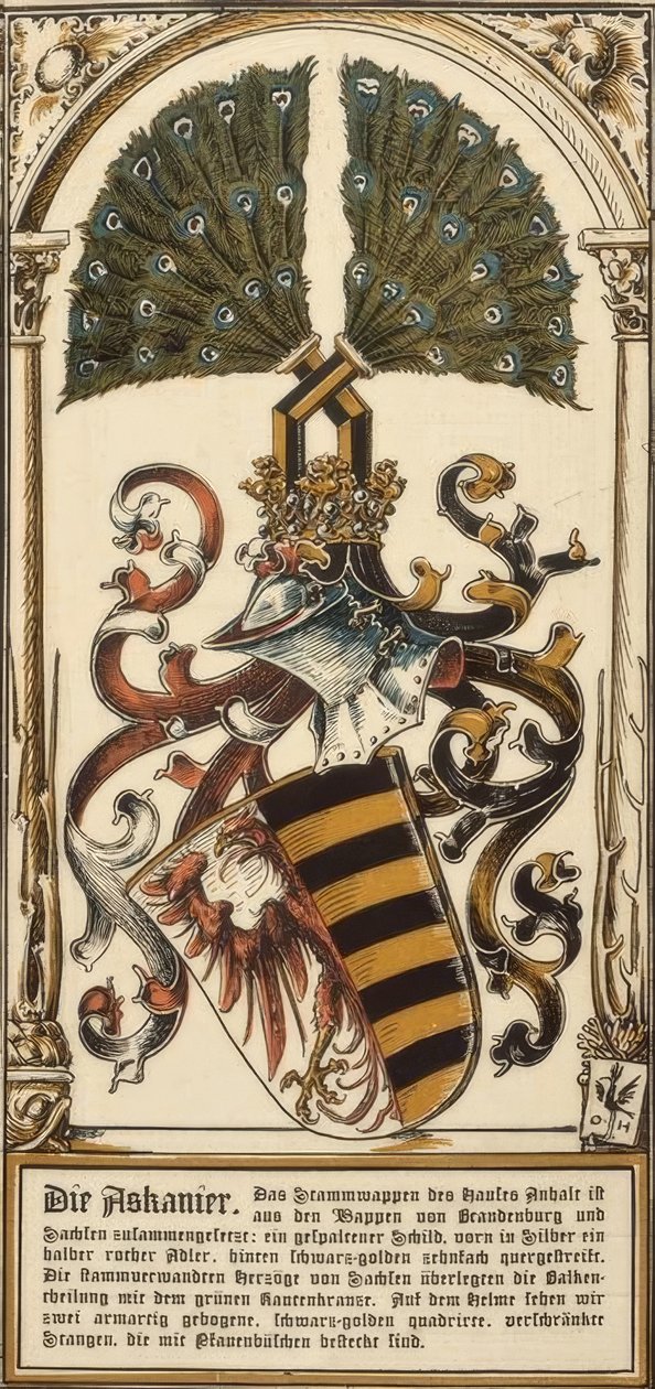 Os brasões ancestrais das casas dos príncipes alemães: Os Ascanianos de Otto Hupp