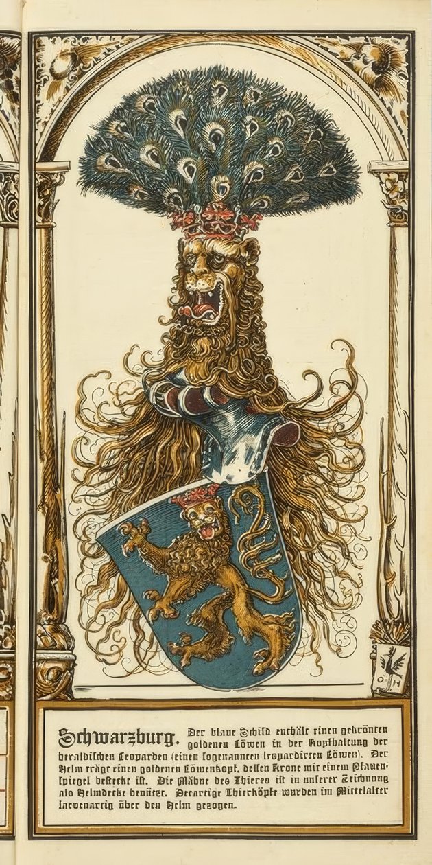 Os antepassados brasões de armas das casas principescas alemãs: Schwarzburg de Otto Hupp