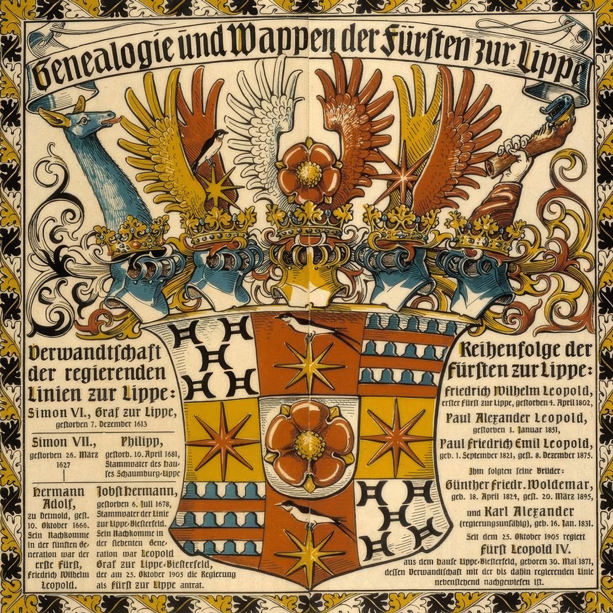 Genealogia e Brasão de Armas dos Príncipes de Lippe de Otto Hupp