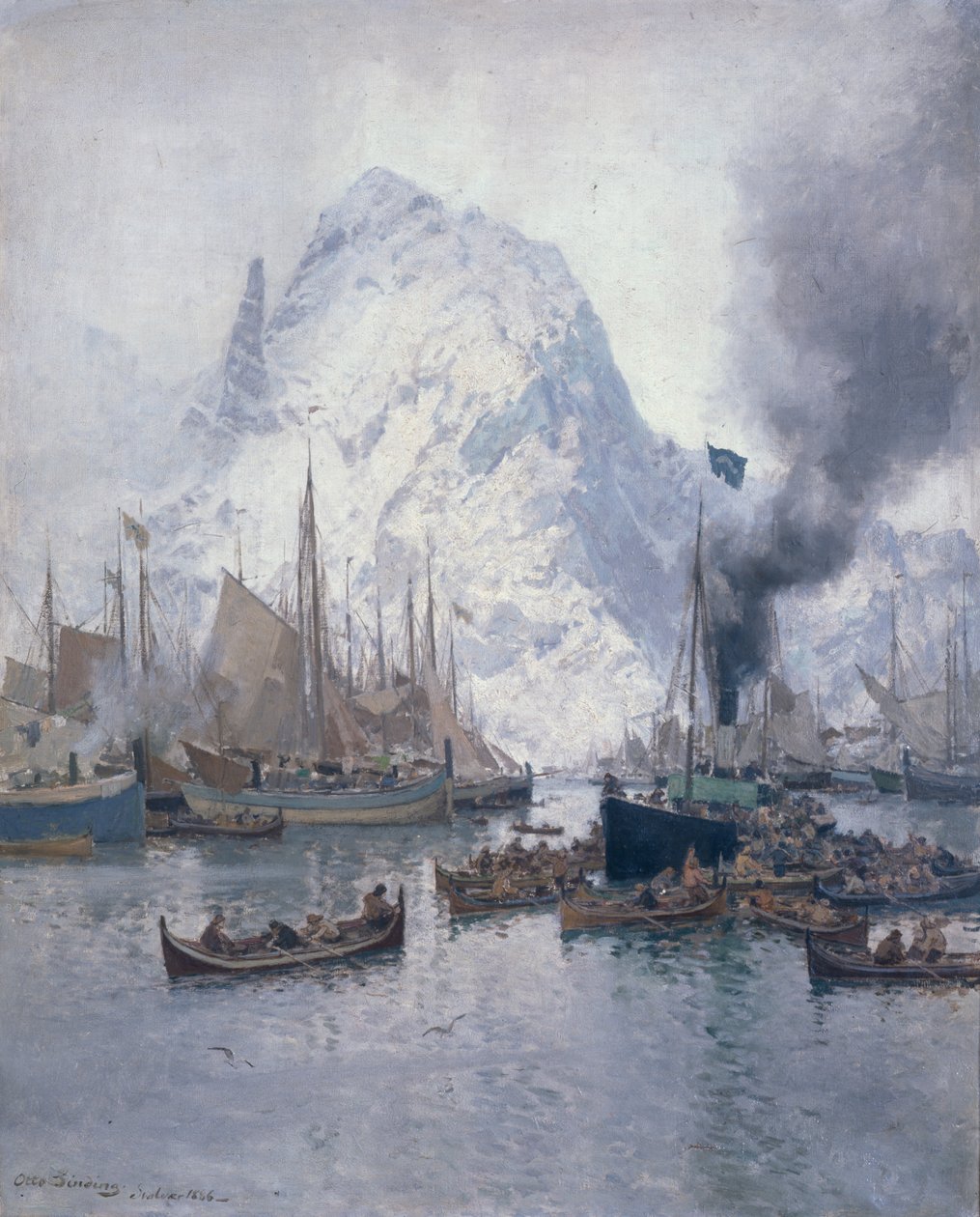 Chegada de Agnsilddamperen, Svolvaer de Otto Ludvig Sinding