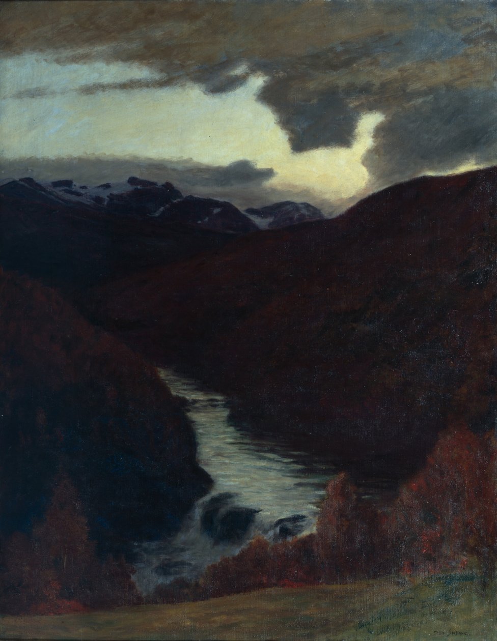 Outono nas Montanhas, c.1890 (óleo sobre tela) de Otto Ludvig Sinding