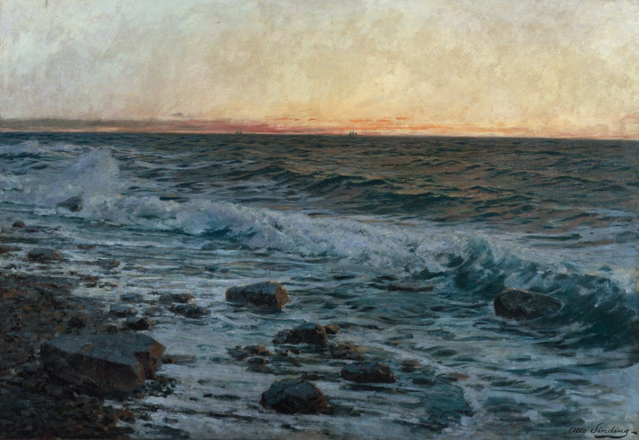 Antes de uma tempestade (óleo sobre tela) de Otto Ludvig Sinding