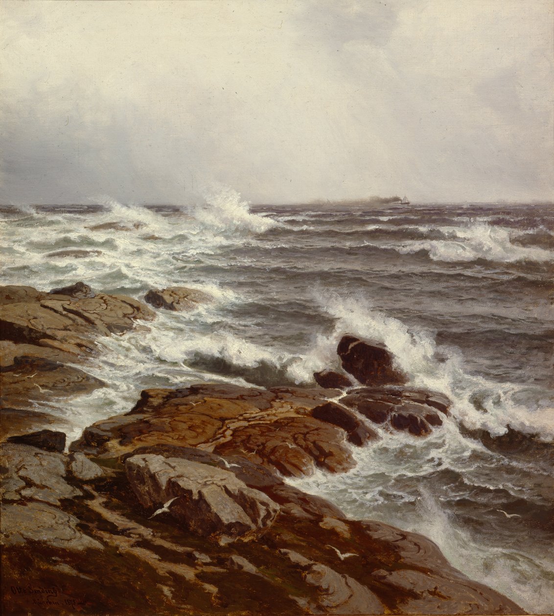 Parte costeira (óleo sobre tela) de Otto Ludvig Sinding