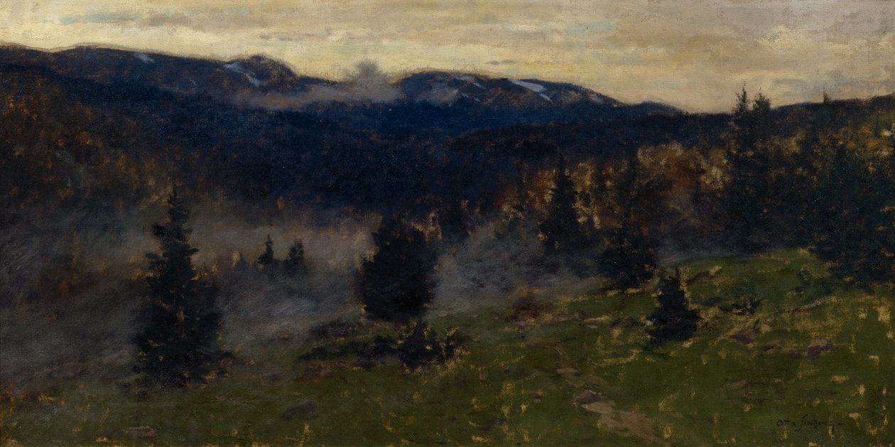 Paisagem (óleo sobre tela) de Otto Ludvig Sinding