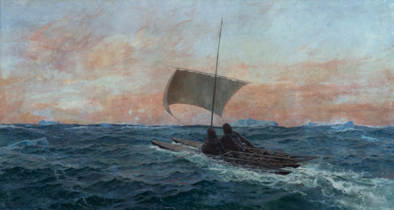 Nansen e Johansen do Oceano Ártico de Otto Ludvig Sinding