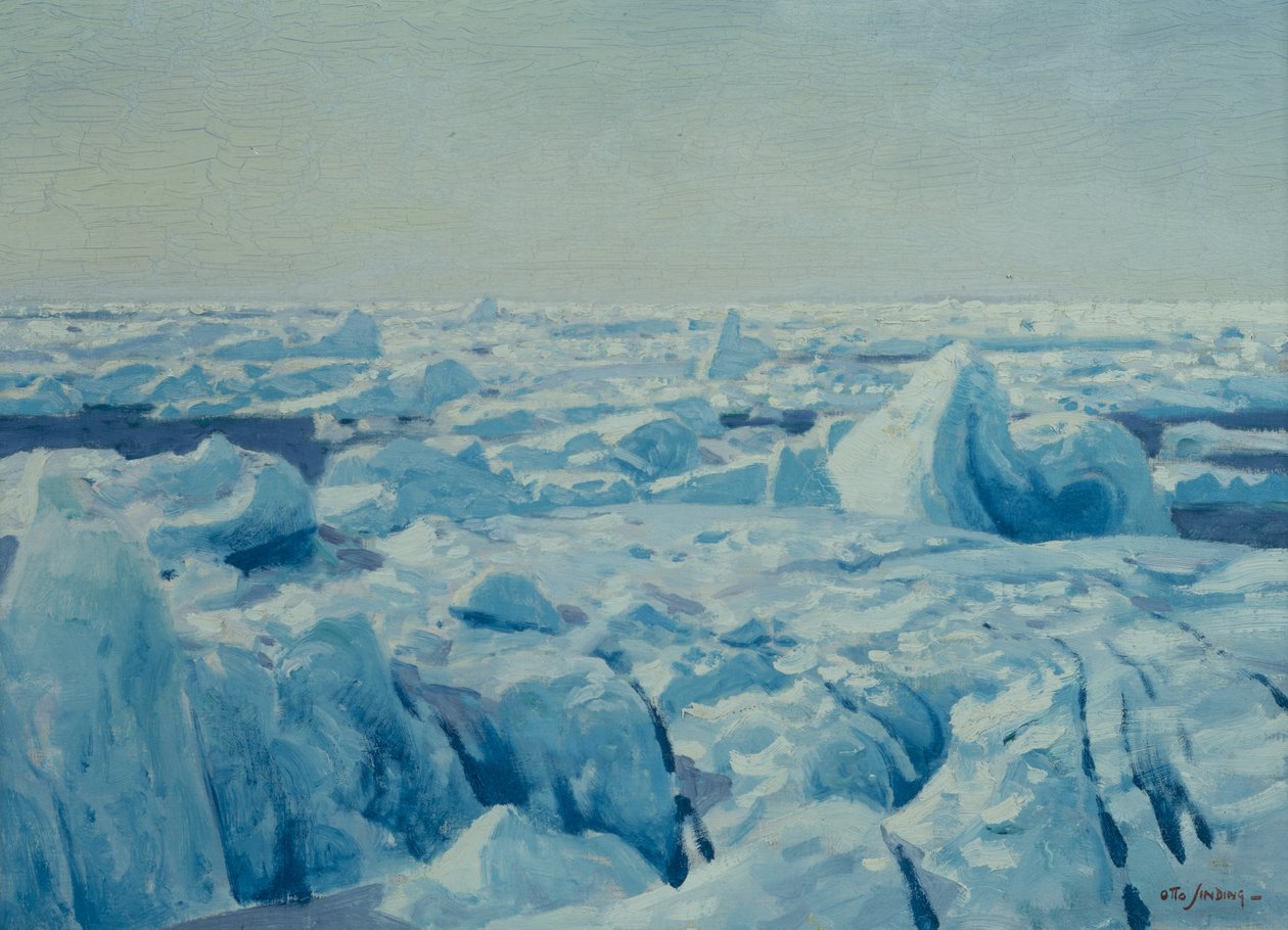 Pack Ice (óleo sobre tela) de Otto Ludvig Sinding