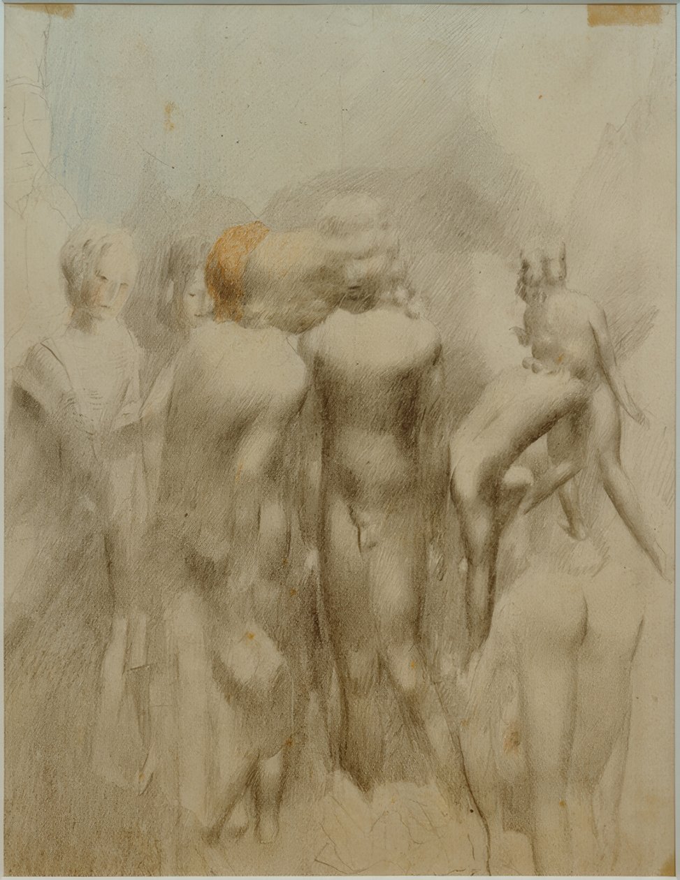 Grupos de meninos nus ao ar livre (banhistas) de Otto Meyer Amden