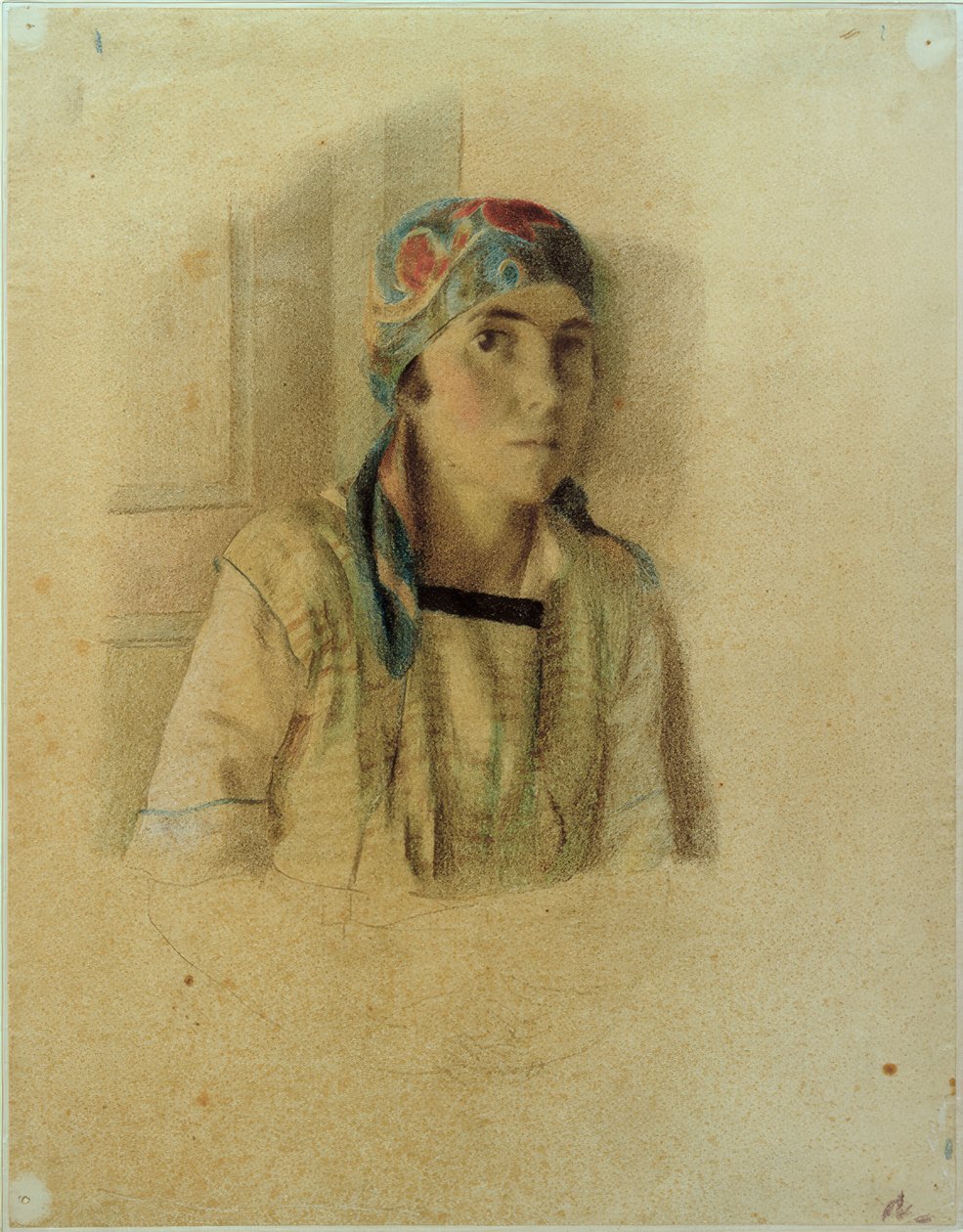 Menina com um lenço na cabeça de Otto Meyer Amden