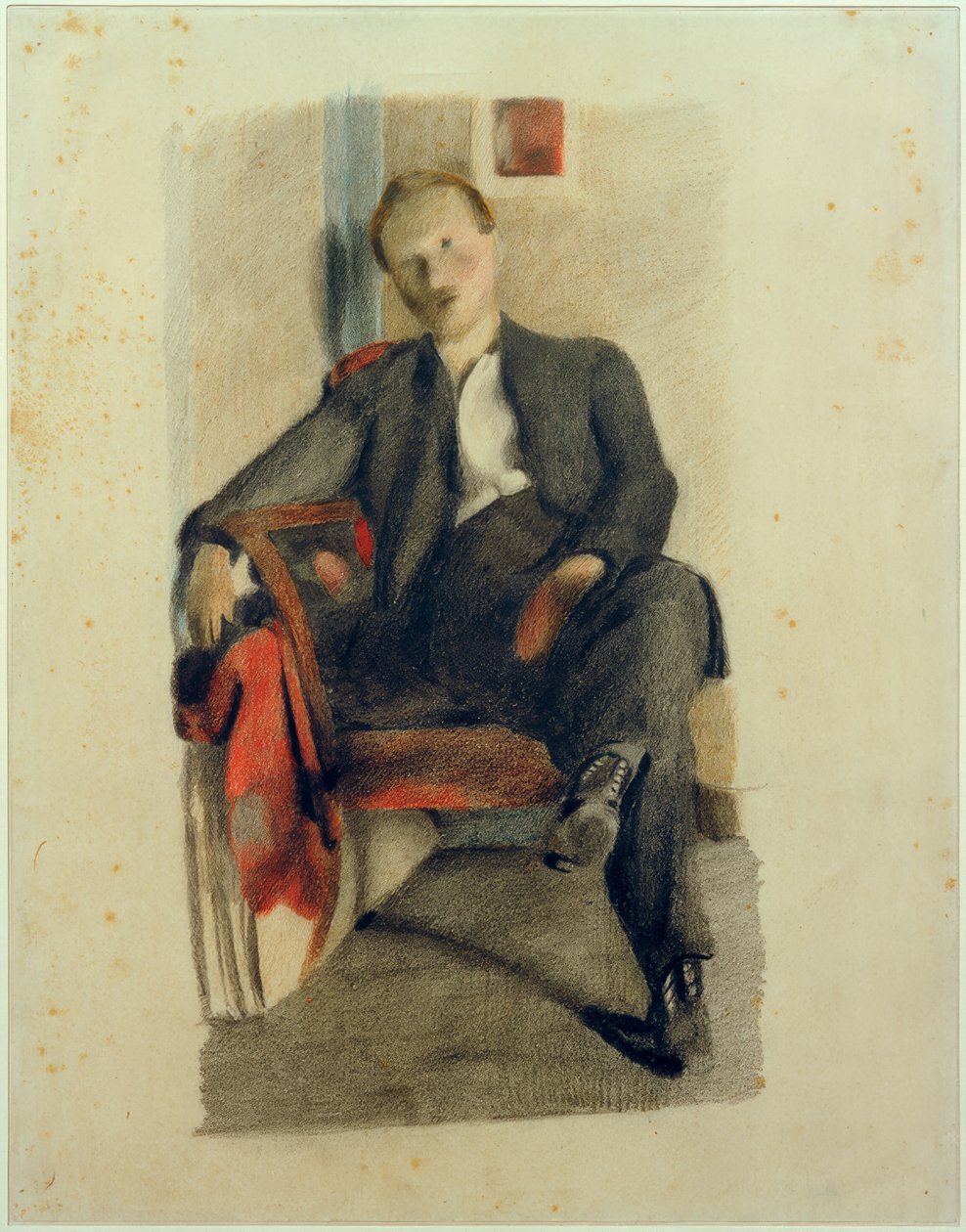 Retrato, jovem, homem, sentando de Otto Meyer Amden