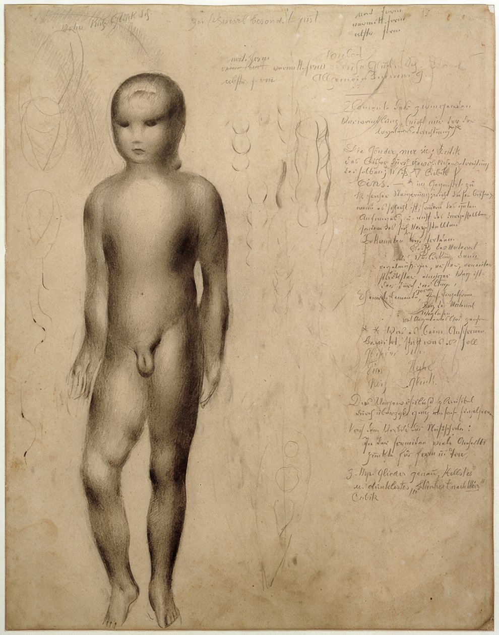 Ato de menino em pé. Estudo sobre Algrafia de 1923 de Otto Meyer Amden