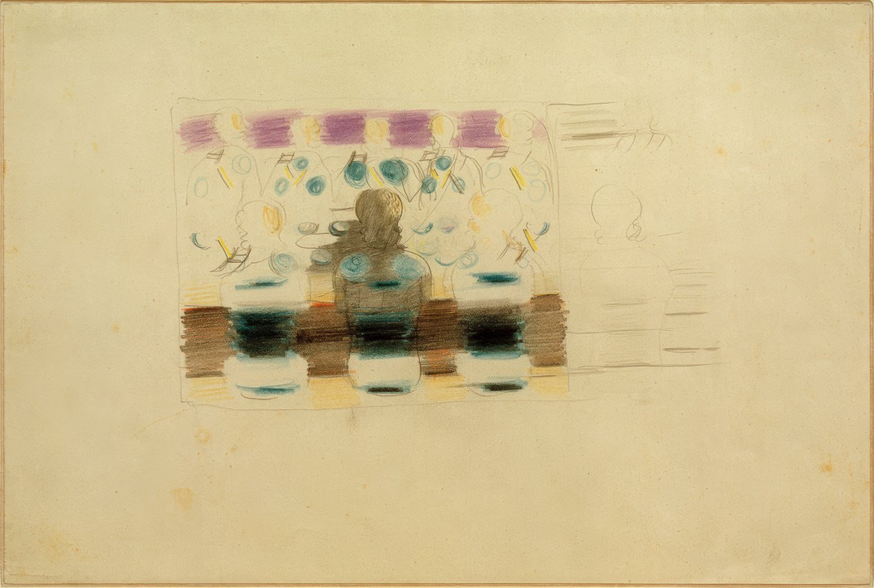 Preparação (adoração na sala de jantar). esboço de Otto Meyer Amden