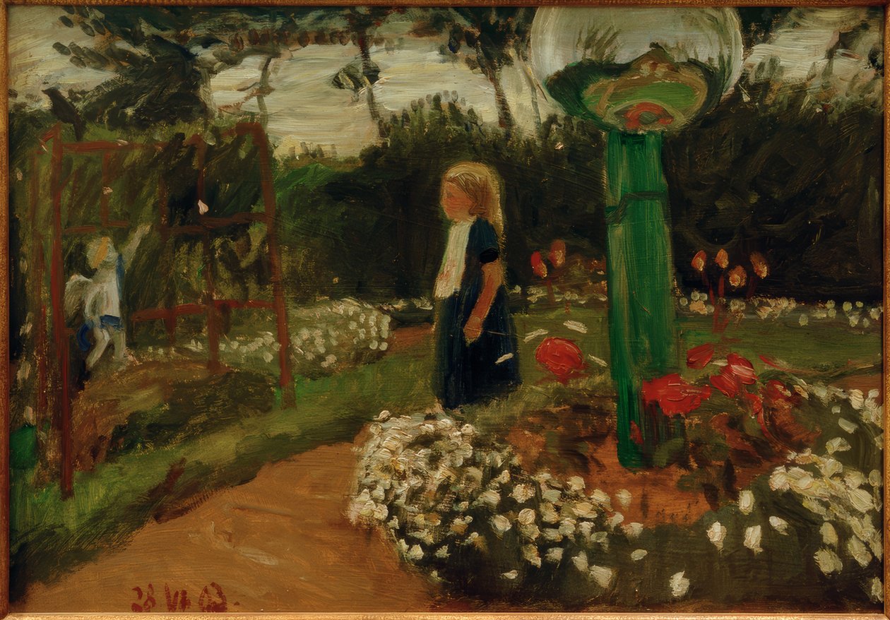 Elsbeth no jardim com bola de vidro de Otto Modersohn
