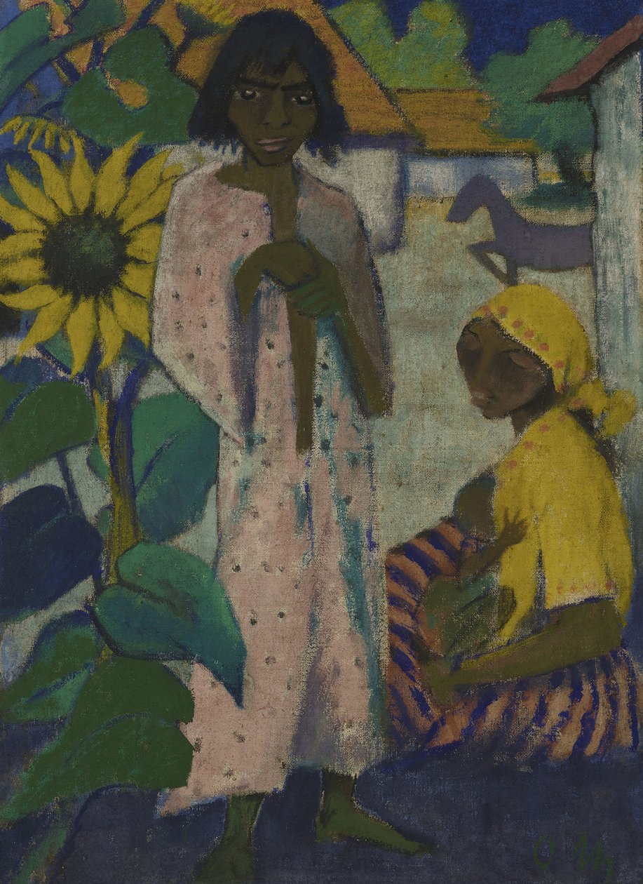 Ciganos com Girassóis, 1927. de Otto Mueller