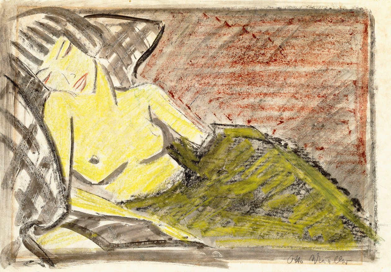 Mulher reclinada, c.1925 de Otto Mueller