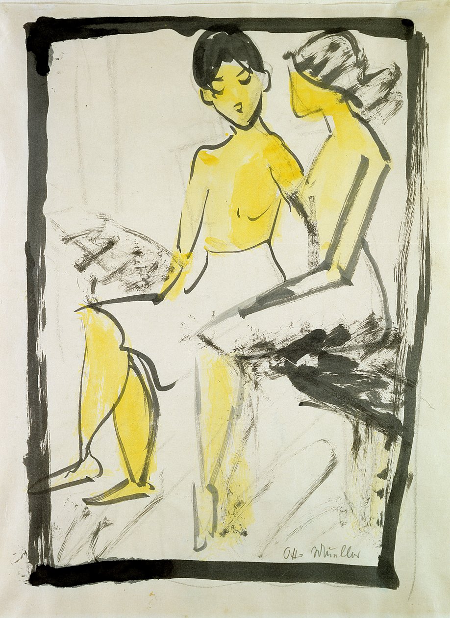 Meninas sentadas de Otto Mueller