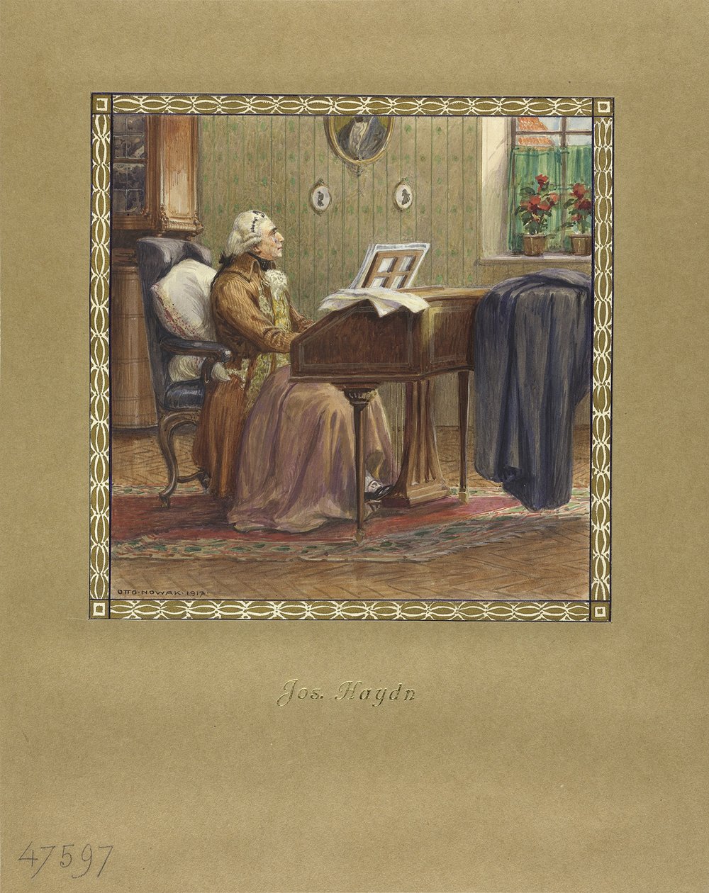 Joseph Haydn no piano de cauda, 1917 de Otto Robert Nowak