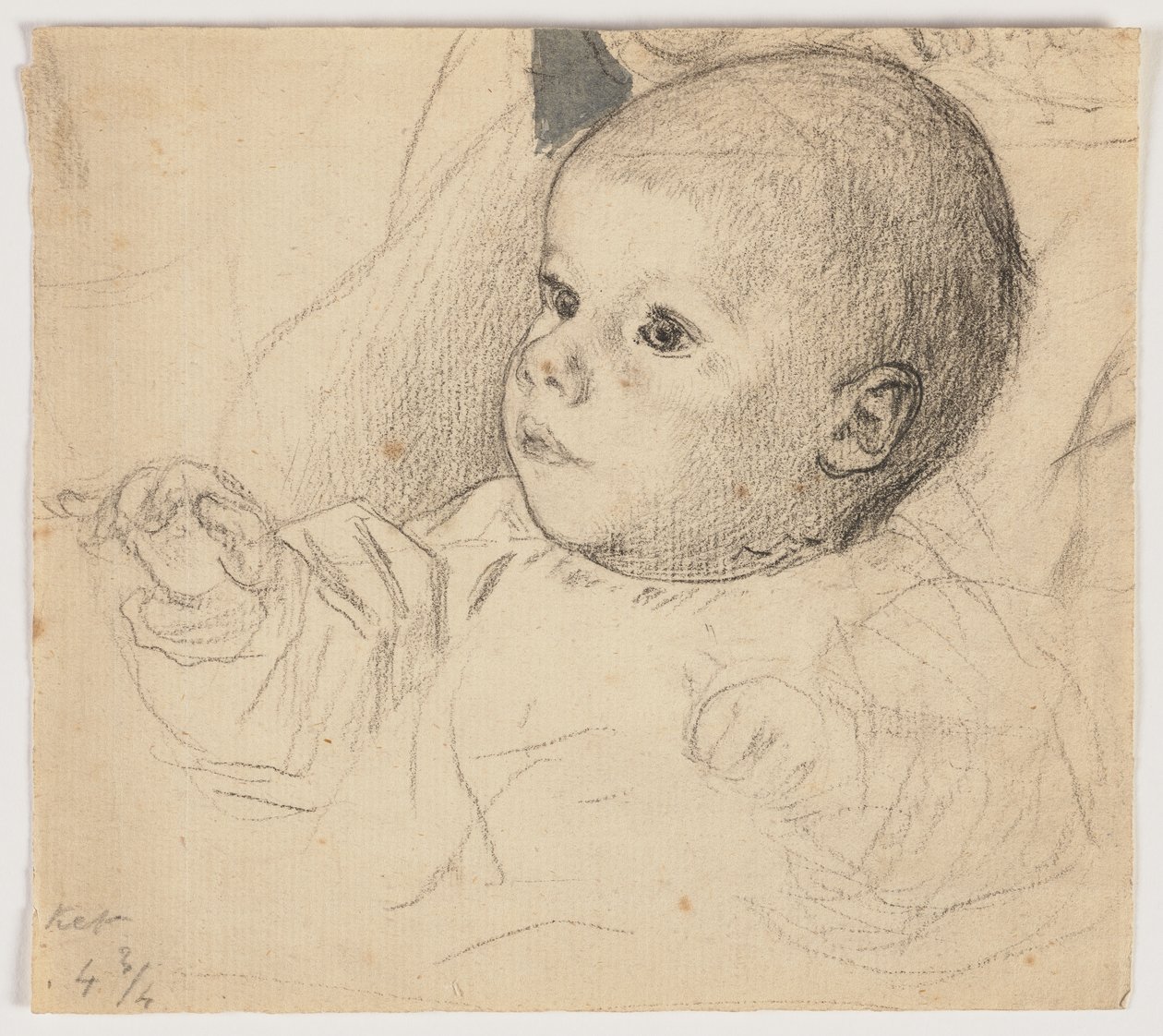Retrato de Victor Scholderer em criança pequena de Otto Scholderer