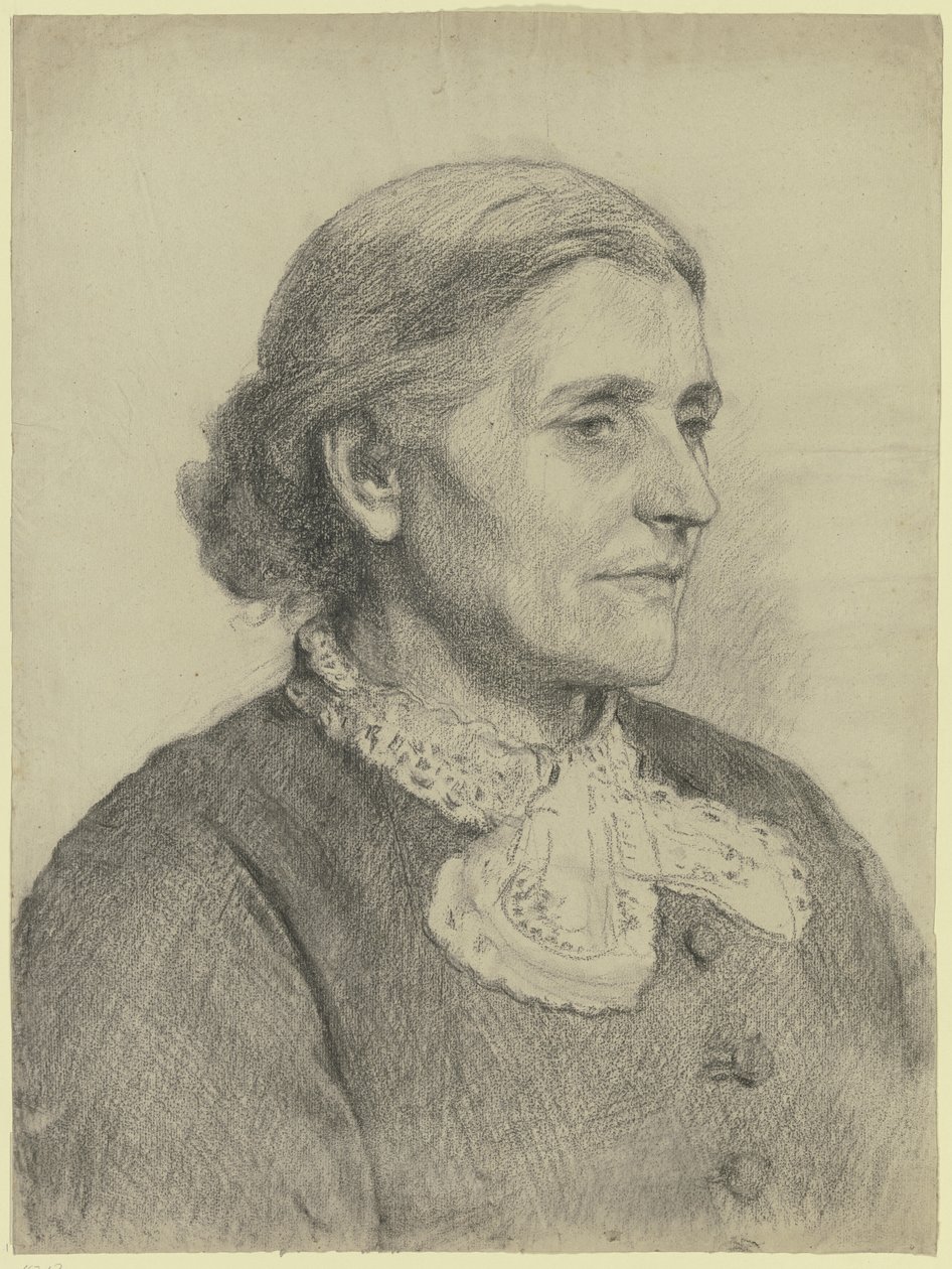 Retrato de uma senhora idosa, virada para a direita de Otto Scholderer