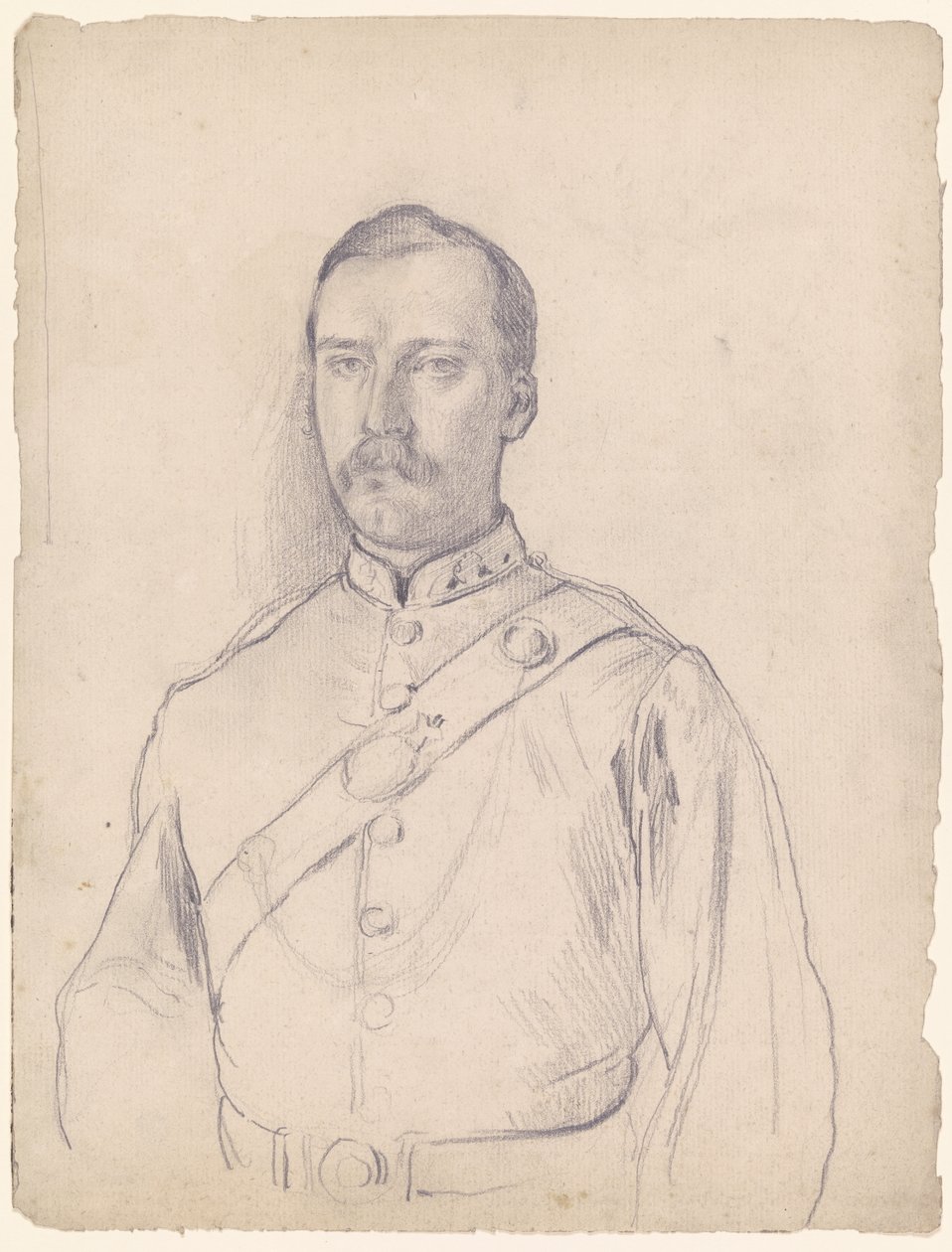 Retrato de um homem de uniforme, a meia figura de Otto Scholderer