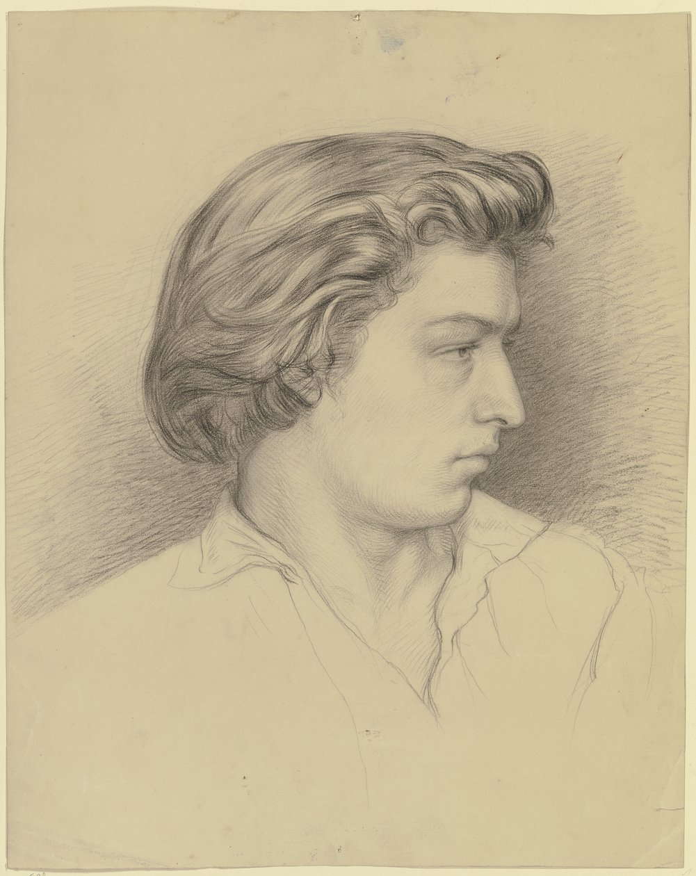 Retrato de um jovem de perfil para a direita de Otto Scholderer