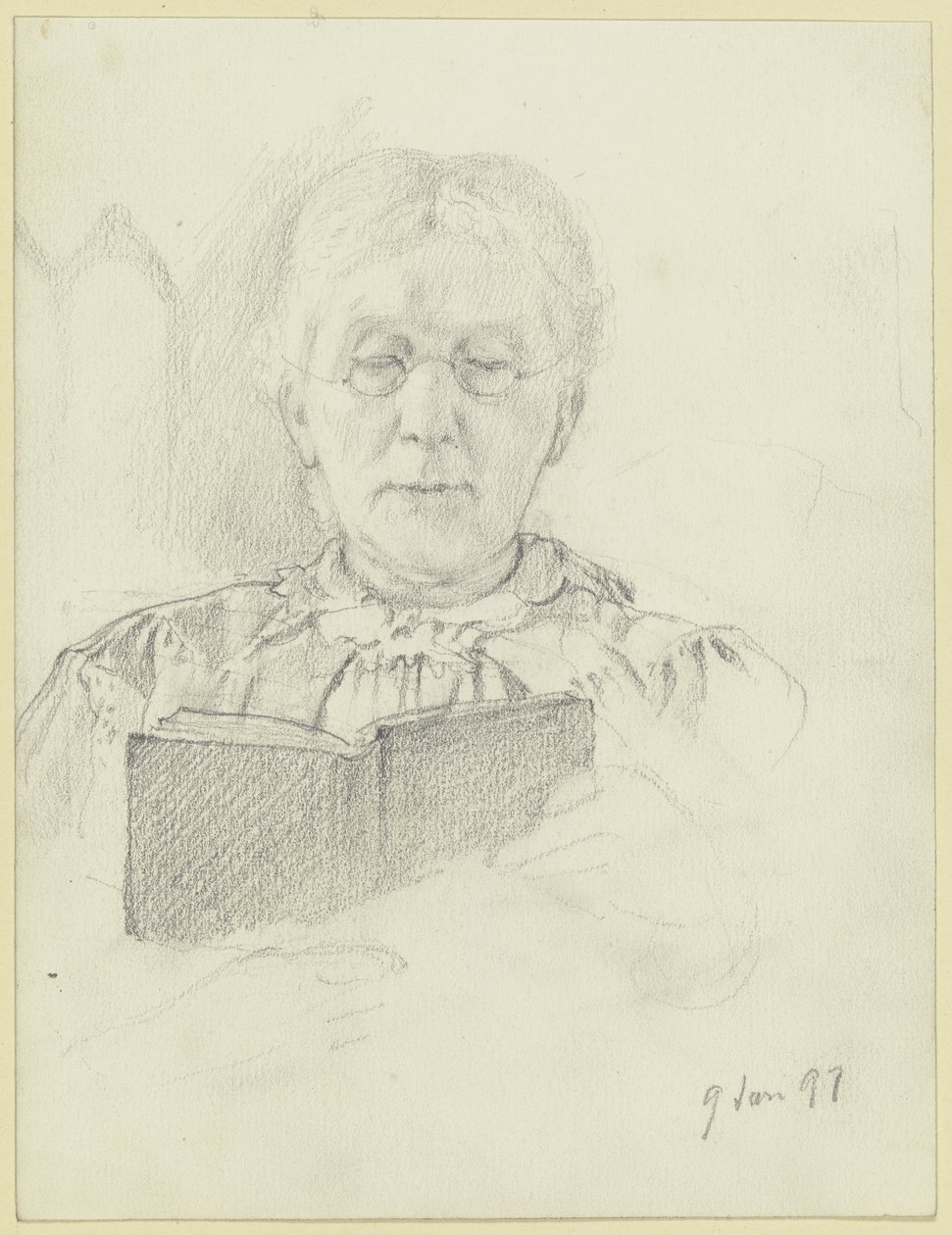 Luise Scholderer a ler de Otto Scholderer