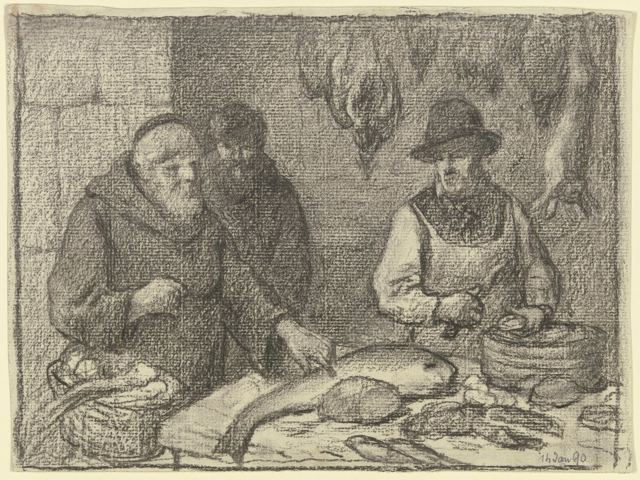 Monge com um peixeiro de Otto Scholderer