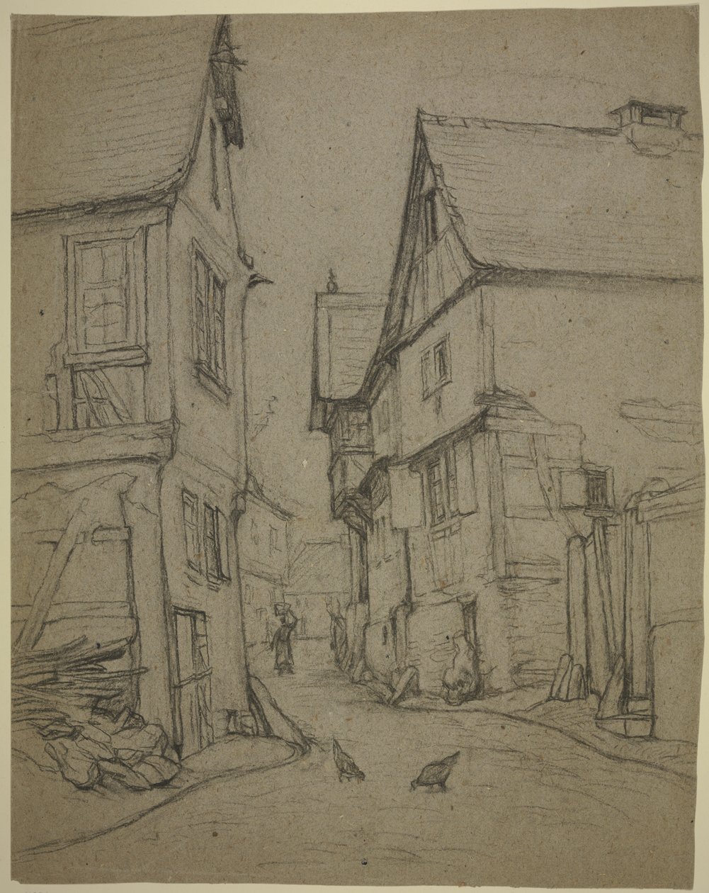 Estrada rural em Kronberg de Otto Scholderer