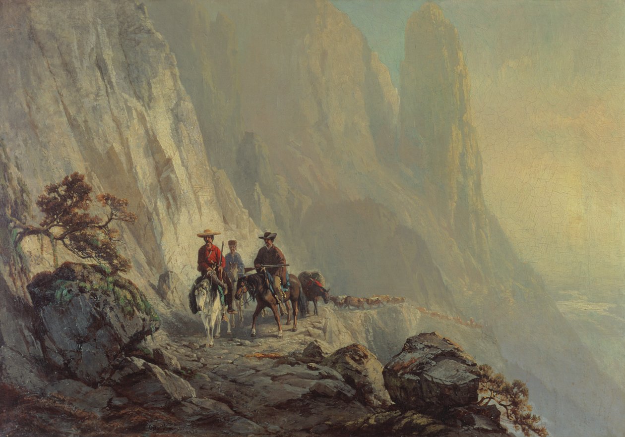 Ao longo da borda da montanha, 1870 de Otto Sommer