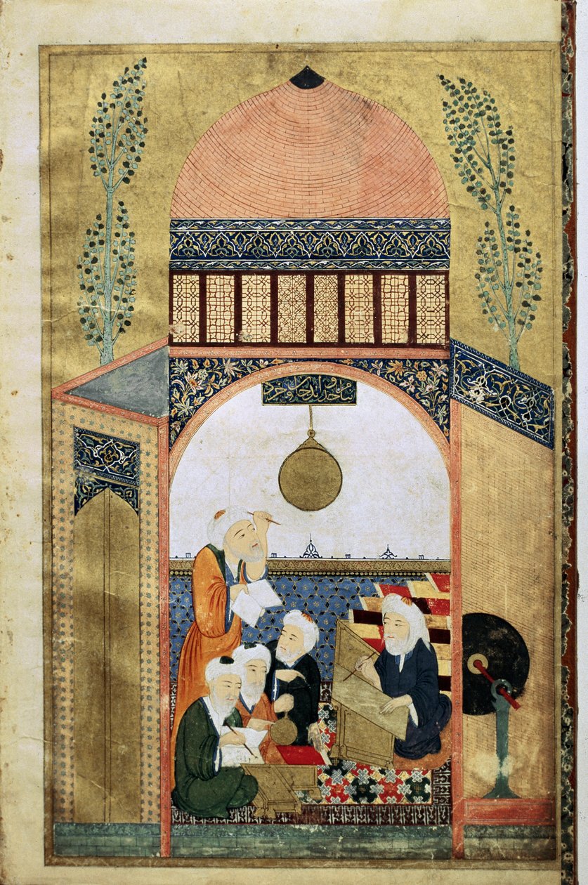 Uma Palestra sobre Astronomia, Quatro Cientistas com seu Mestre, c.1418 de Ottoman School