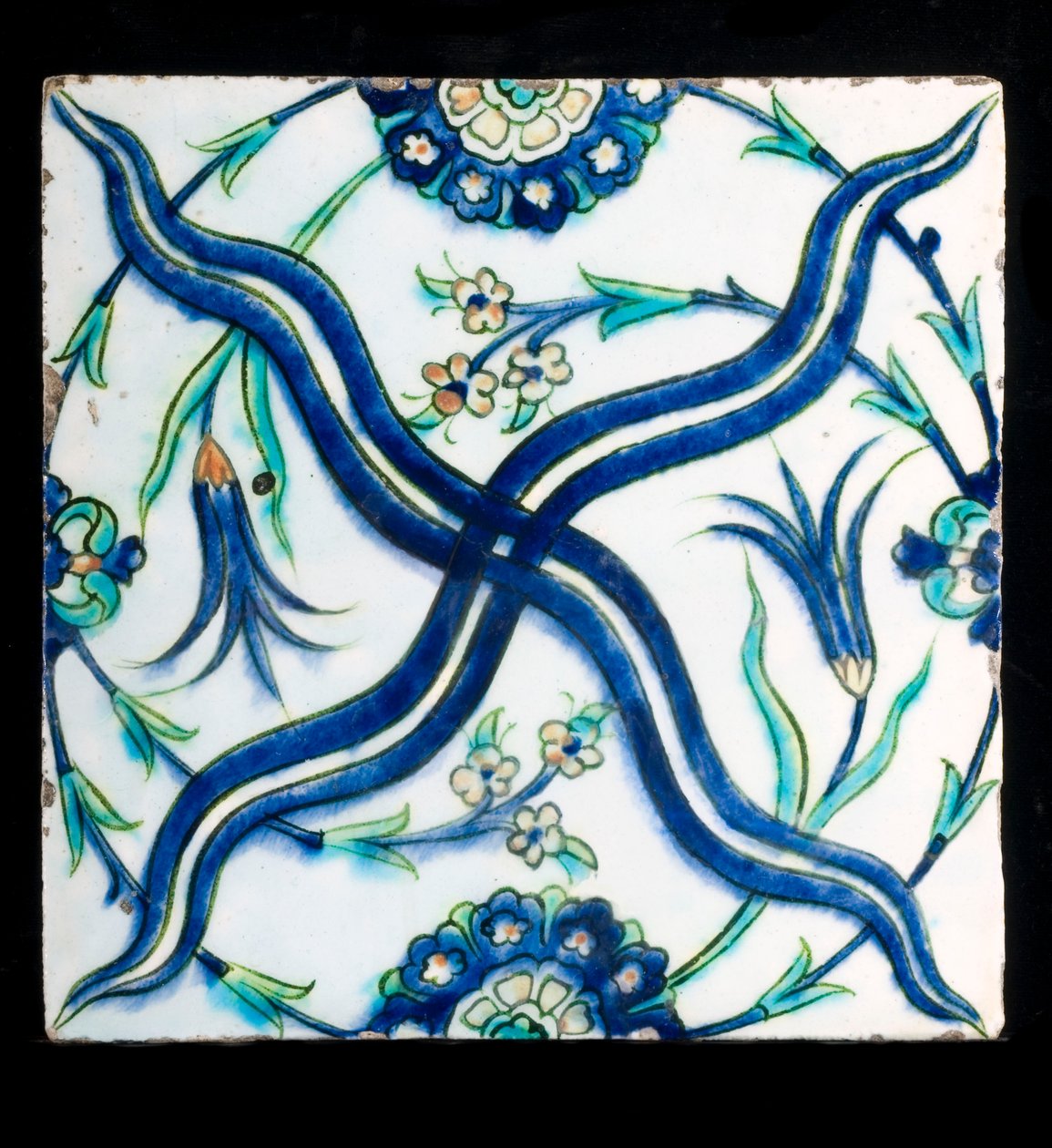 Um azulejo otomano do século XVII de Tekfur de Ottoman School