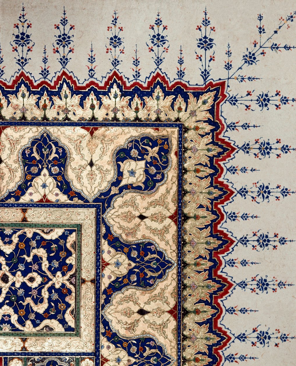 Arte otomana: detalhe da página do códice B 373, miniatura. Século XVI. Istambul, Biblioteca do Museu Topkapi Sarayi de Ottoman School
