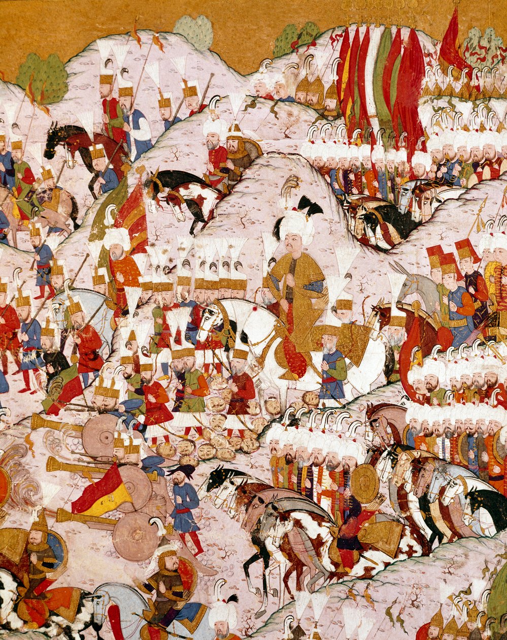 Representação da Batalha de Maomé em 29/08/1526, detalhe (miniatura de Ottoman School