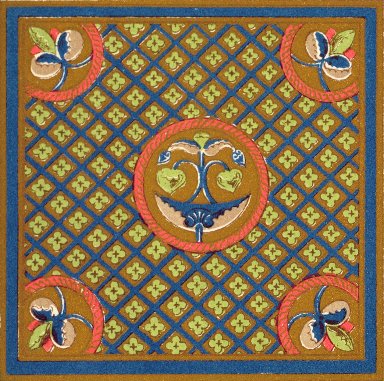 Fronteira de um manuscrito no Museu Britânico, Capítulo VII, placa XXIX de &39;Grammar of Ornament&39;, 1868 de Owen Jones