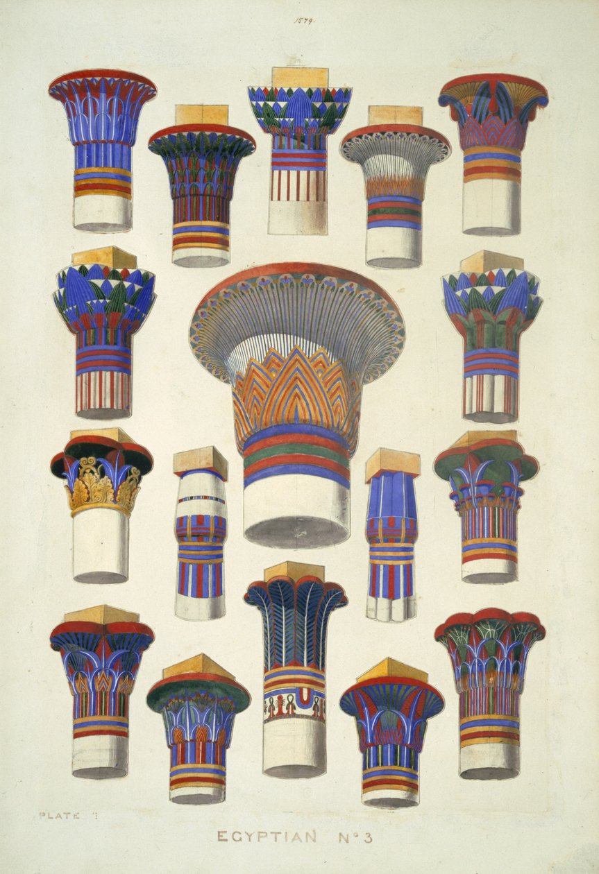 Egyptian No 3, de &39;The Grammar of Ornament&39; por Owen Jones (1809-68) de Owen Jones