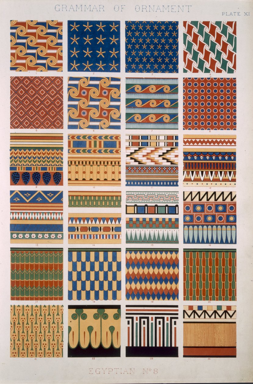 Egípcia n ° 8, Placa X, de &39;The Grammar of Ornament&39; de Owen Jones (1809-1868) de Owen Jones
