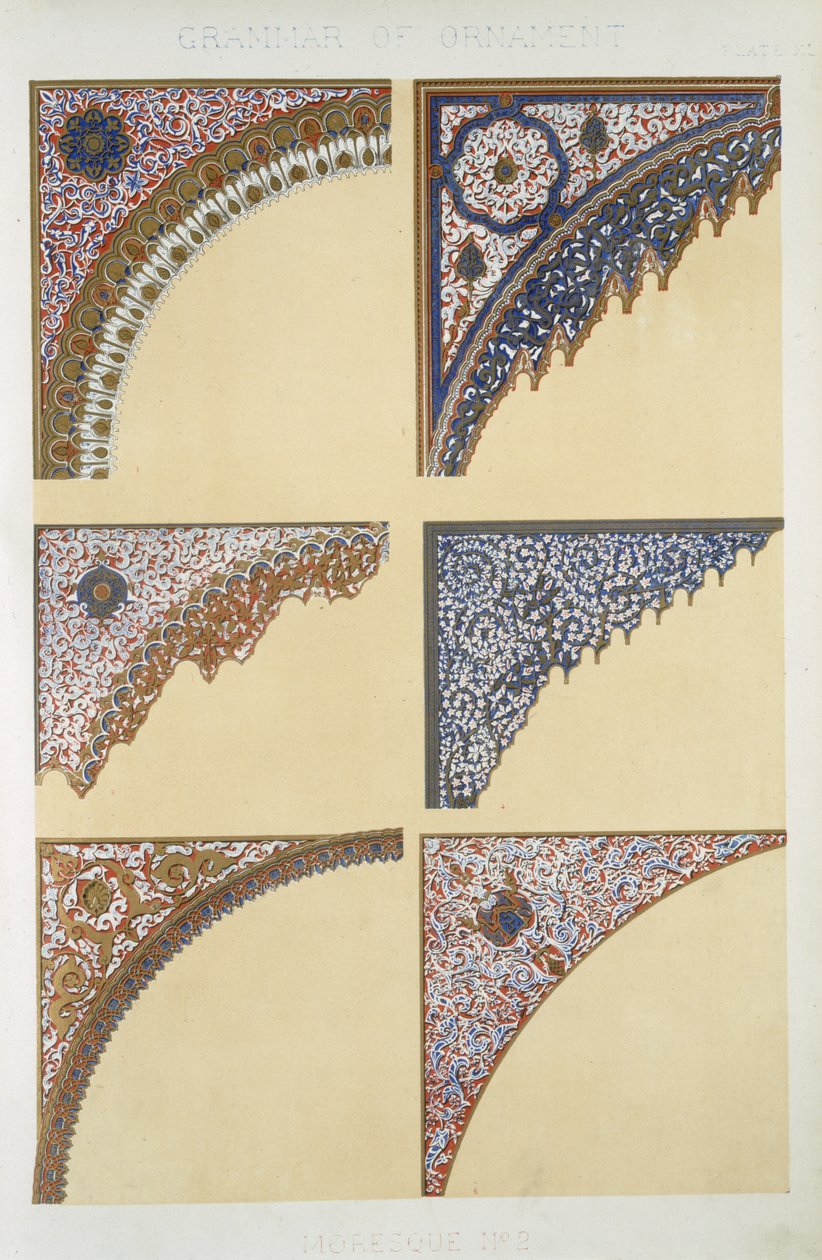 Moresque No 2, Plate XI, de &39;The Ornament of Grammar&39; de Owen Jones (1809-68) de Owen Jones