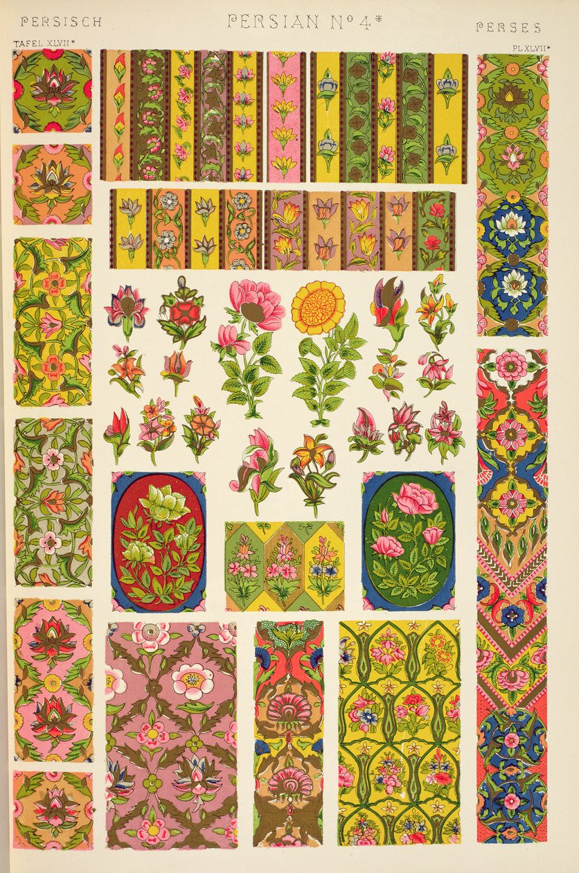 Ornamento persa de Ch XI Placa XLVII de &39;Grammar of Ornament&39;, 1868 de Owen Jones
