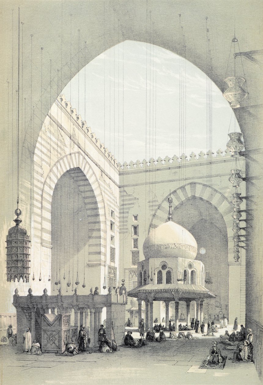 Interior da Mesquita do Sultão Hasan, no Cairo de Owen Jones