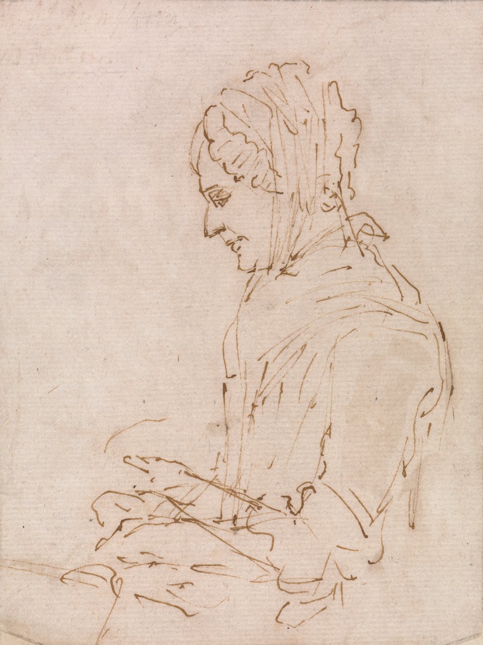 Estudo da Costura da Mãe do Artista de Ozias Humphry
