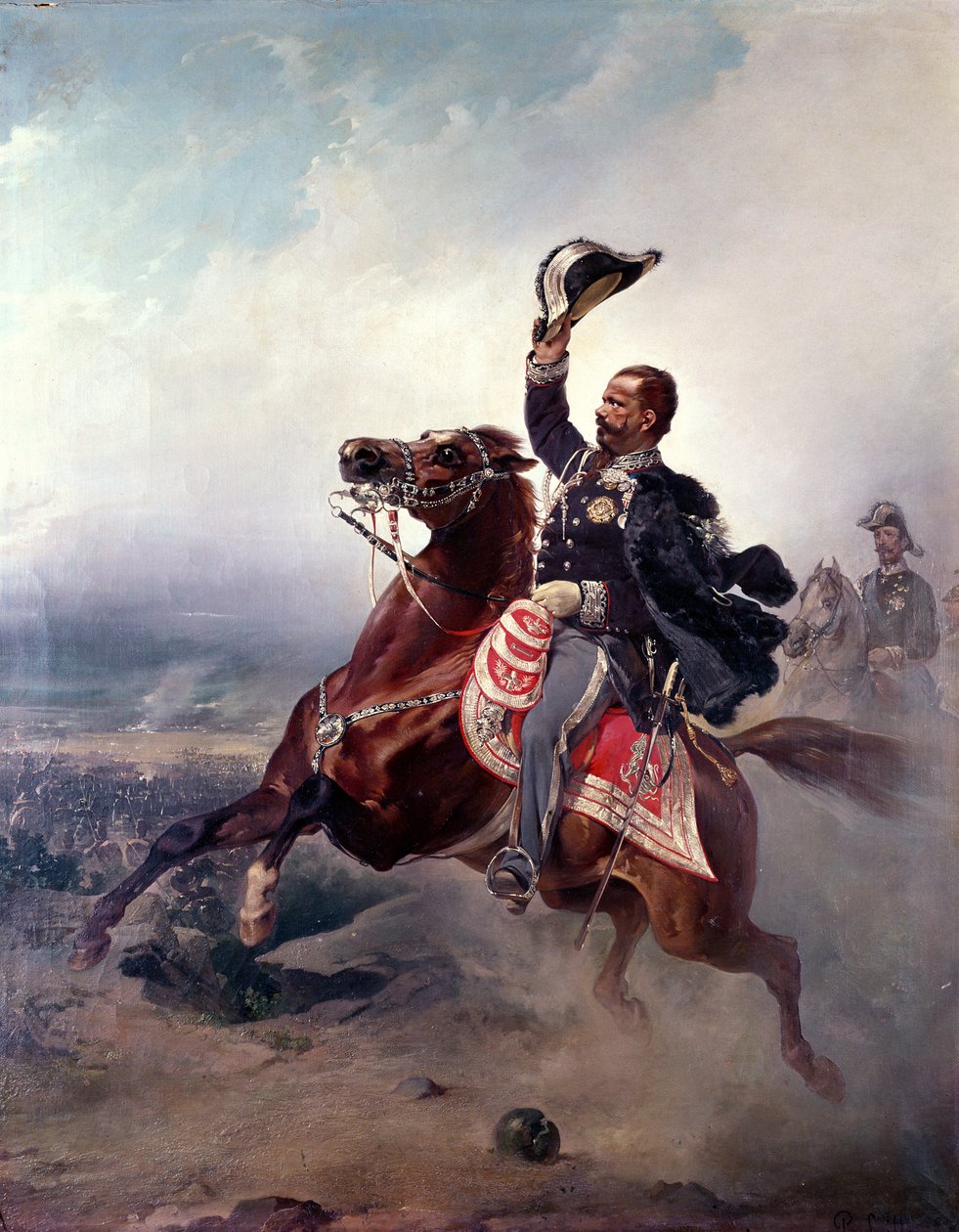 Retrato de Victor Emmanuel II (1820-78) Rei da Sardenha e Itália de P. Litta