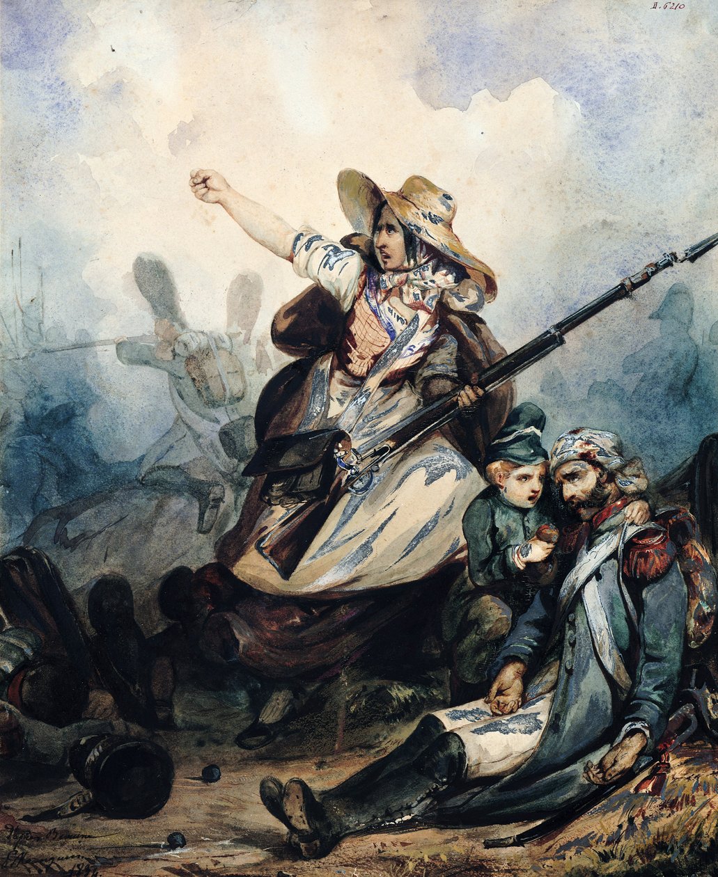 Uma barricada em 1830, 1834 de P. Manguin