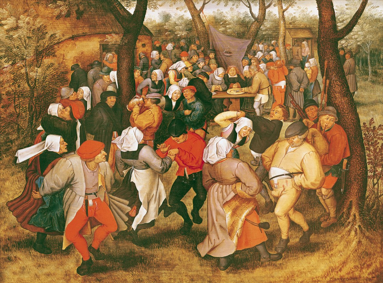 A dança do casamento, 1607 de Pieter Brueghel the Younger