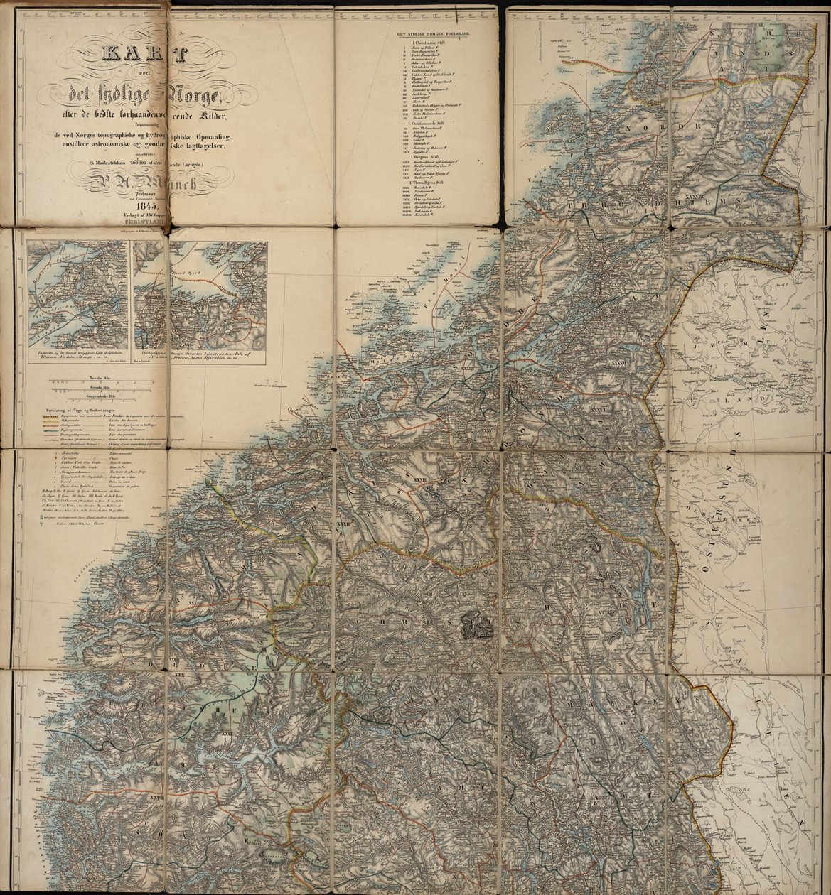 espécies do sul da Noruega, folha do norte de P.A. Munch