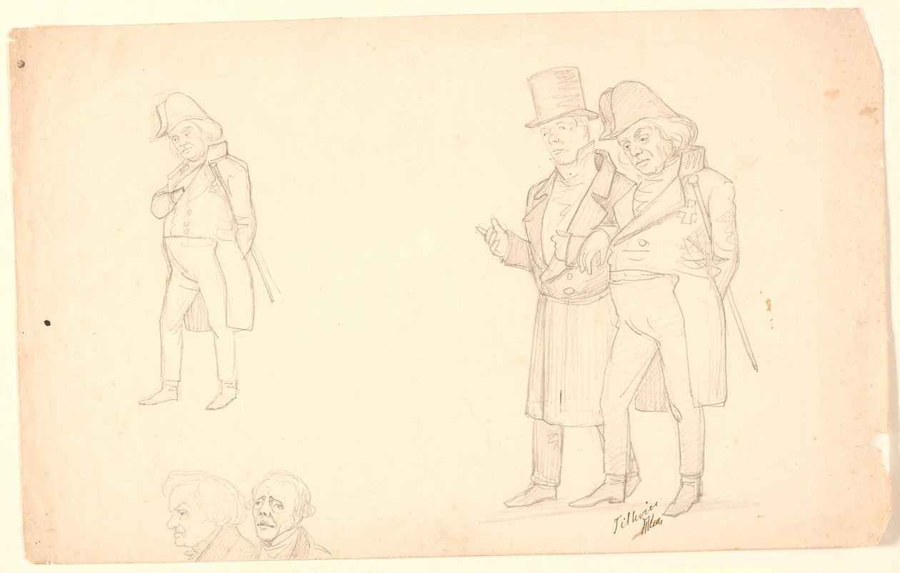 Caricatura dos irmãos Ørsted. de P.C. Skovgaard