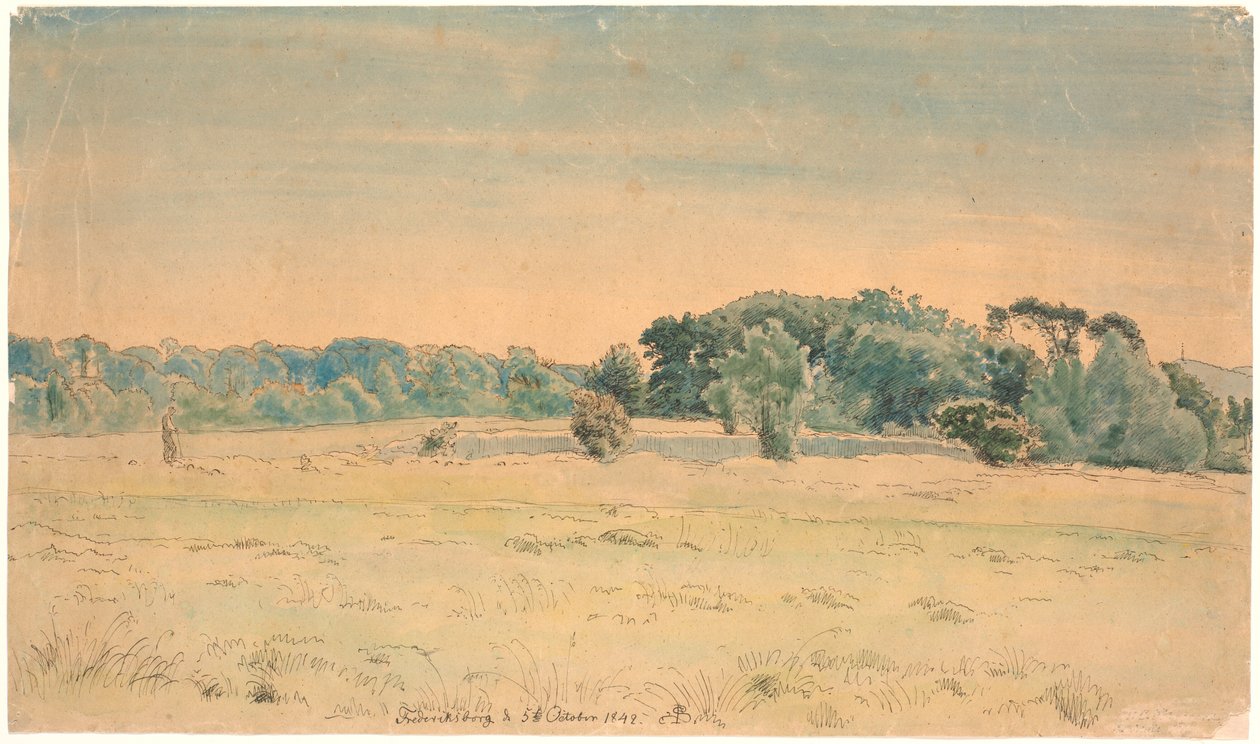 Paisagem de Frederiksborg. de P.C. Skovgaard