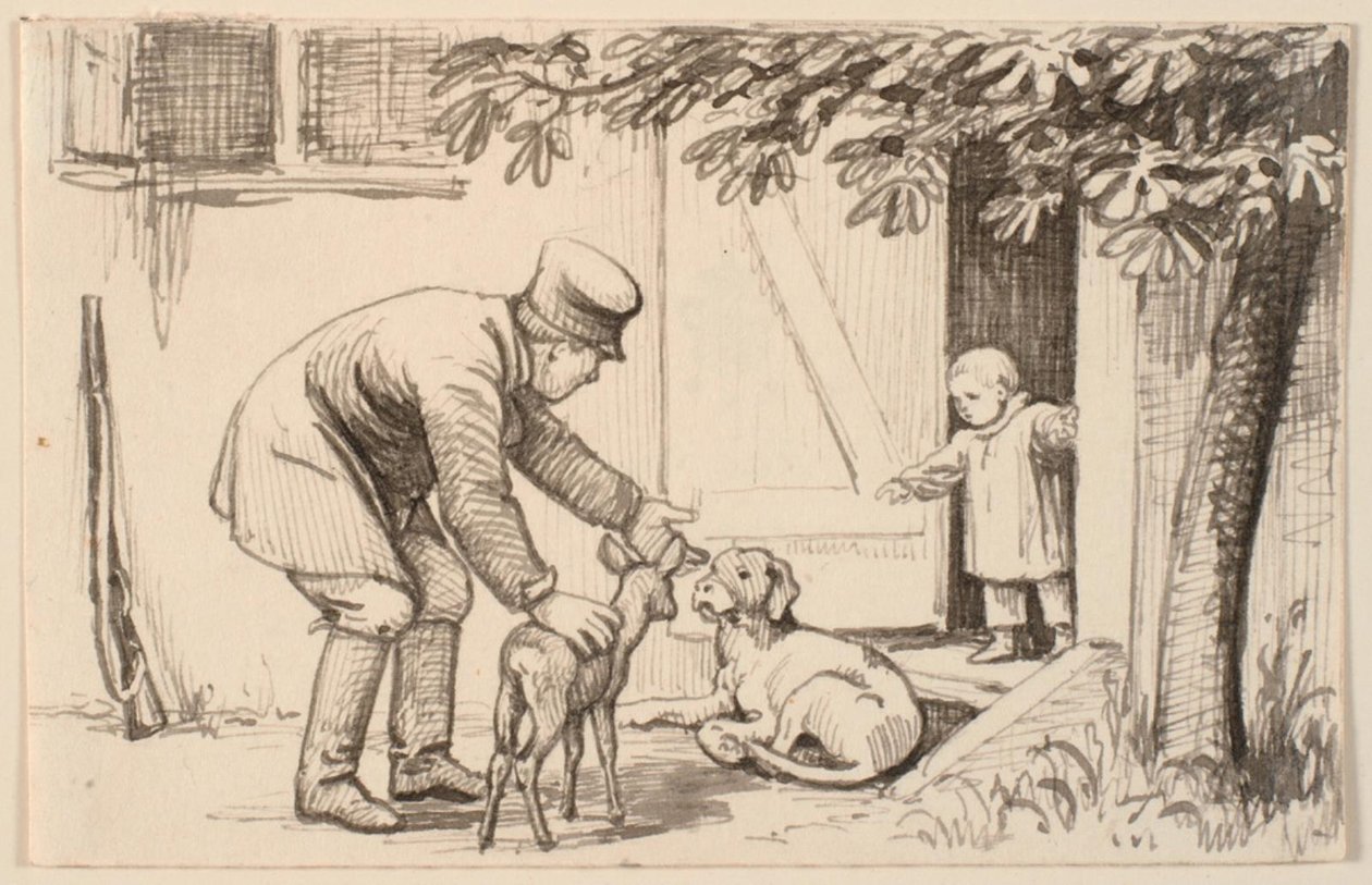 O homem, a criança e o cachorro de P.C. Skovgaard