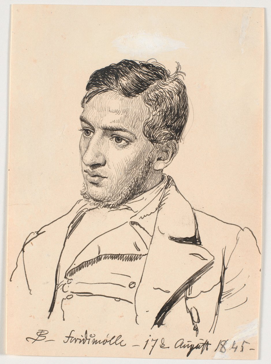 Retrato do pintor Carlo Dalgas. de P.C. Skovgaard