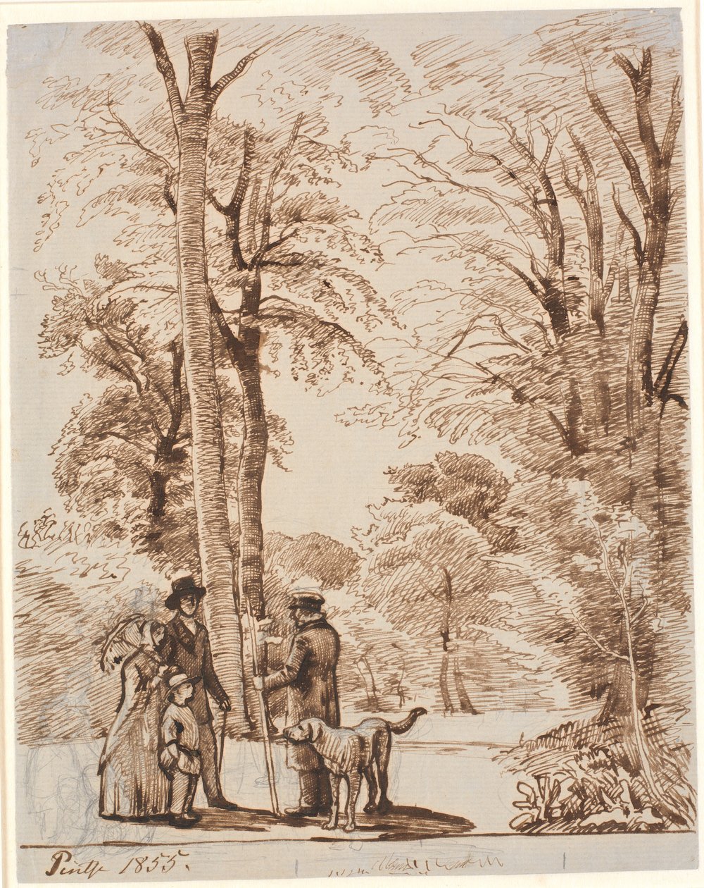 Estrada florestal com figuras. Ilha de P.C. Skovgaard