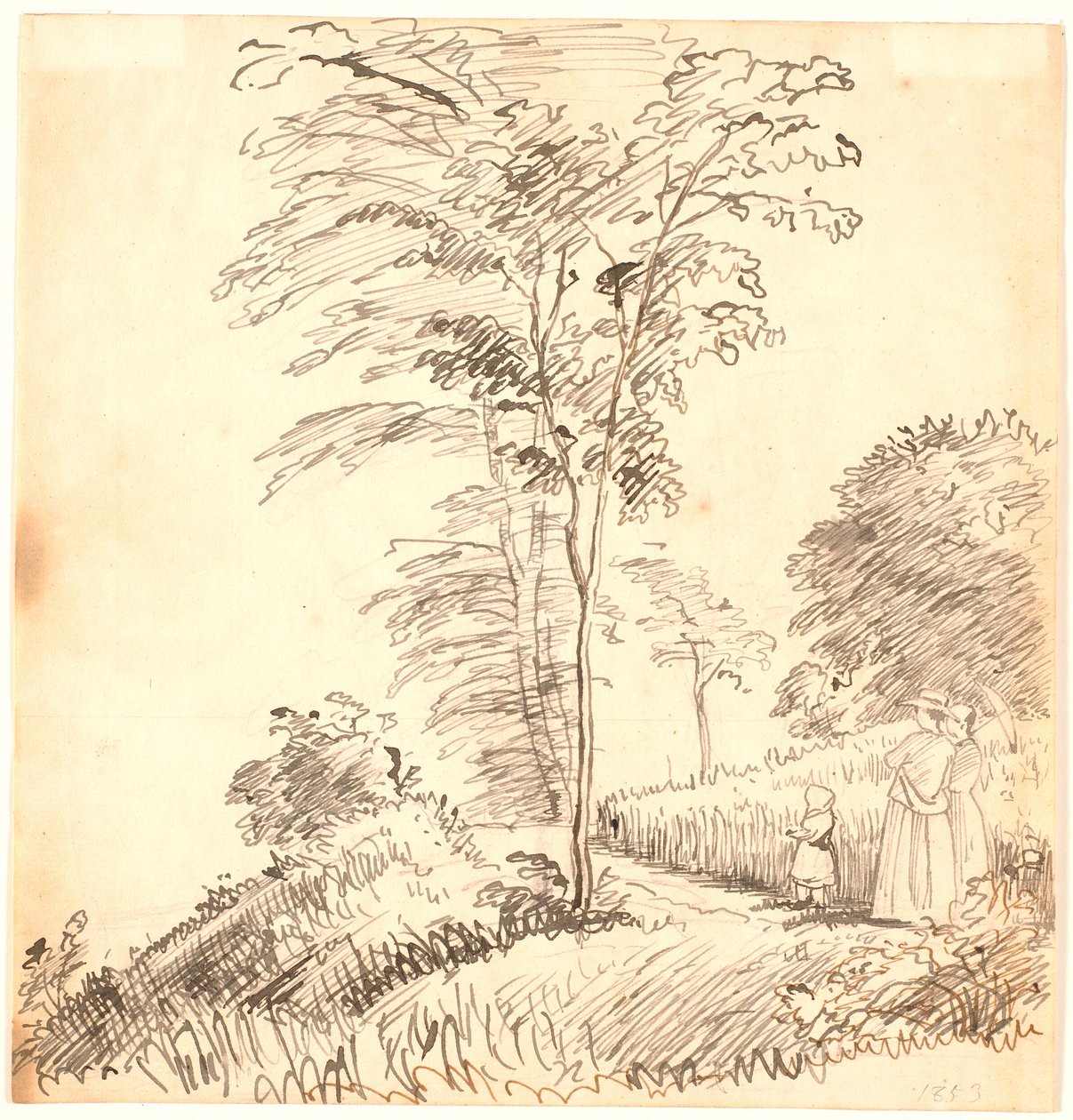 Passeando em um caminho (possivelmente Vedbæk). de P.C. Skovgaard
