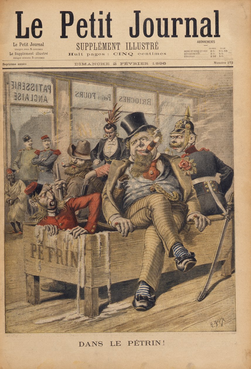 Em uma bagunça !, ilustração de Le Petit Journal, gravada por Henri Meyer (1844-91) 2 de fevereiro de 1896 de P.H.G.V. Michel